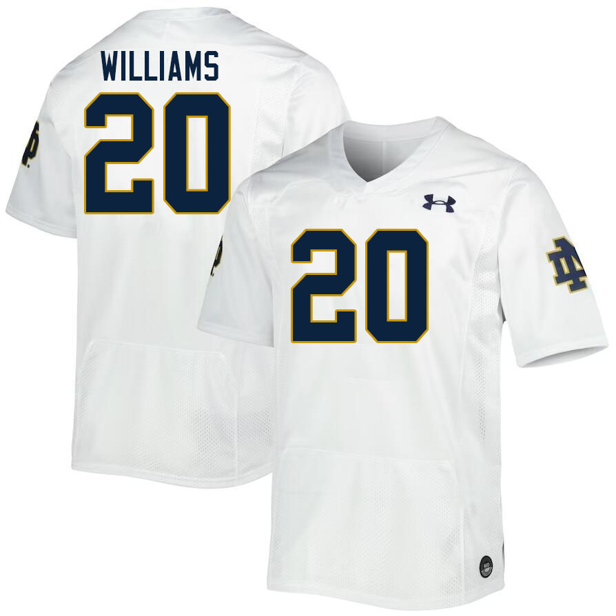 Men #20 Aneyas Williams Notre Dame Fighting Irish College Football Jerseys Stitched-White